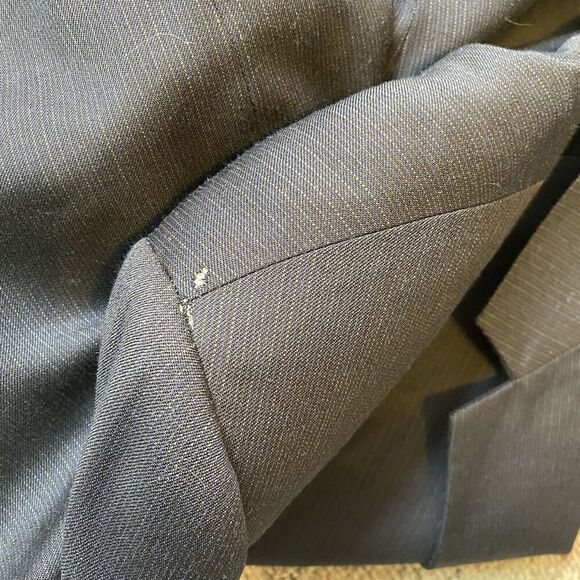 Stafford Signature Classic Fit Men Sz 50Long Blazer Jacket Sport Coat Black Blue - Picture 11 of 11